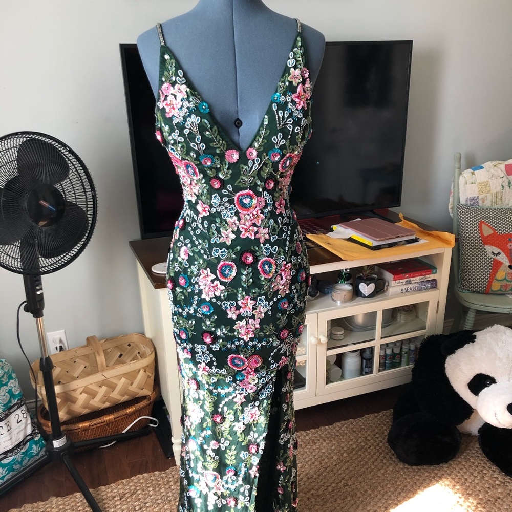 Primavera Forest Green Formal Dress